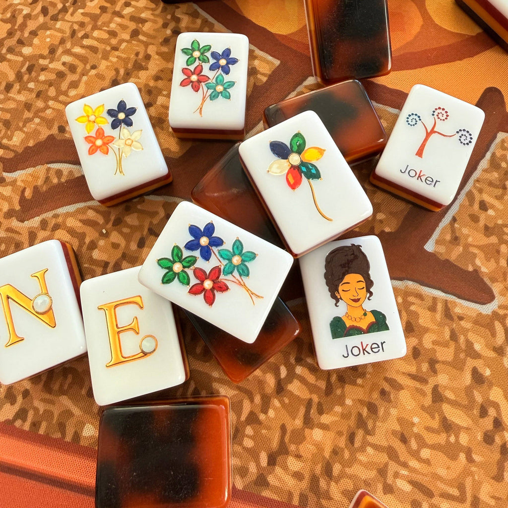 Amber Jade American Mahjong Tiles Tortoise Shell - 160 American Mahjon ...