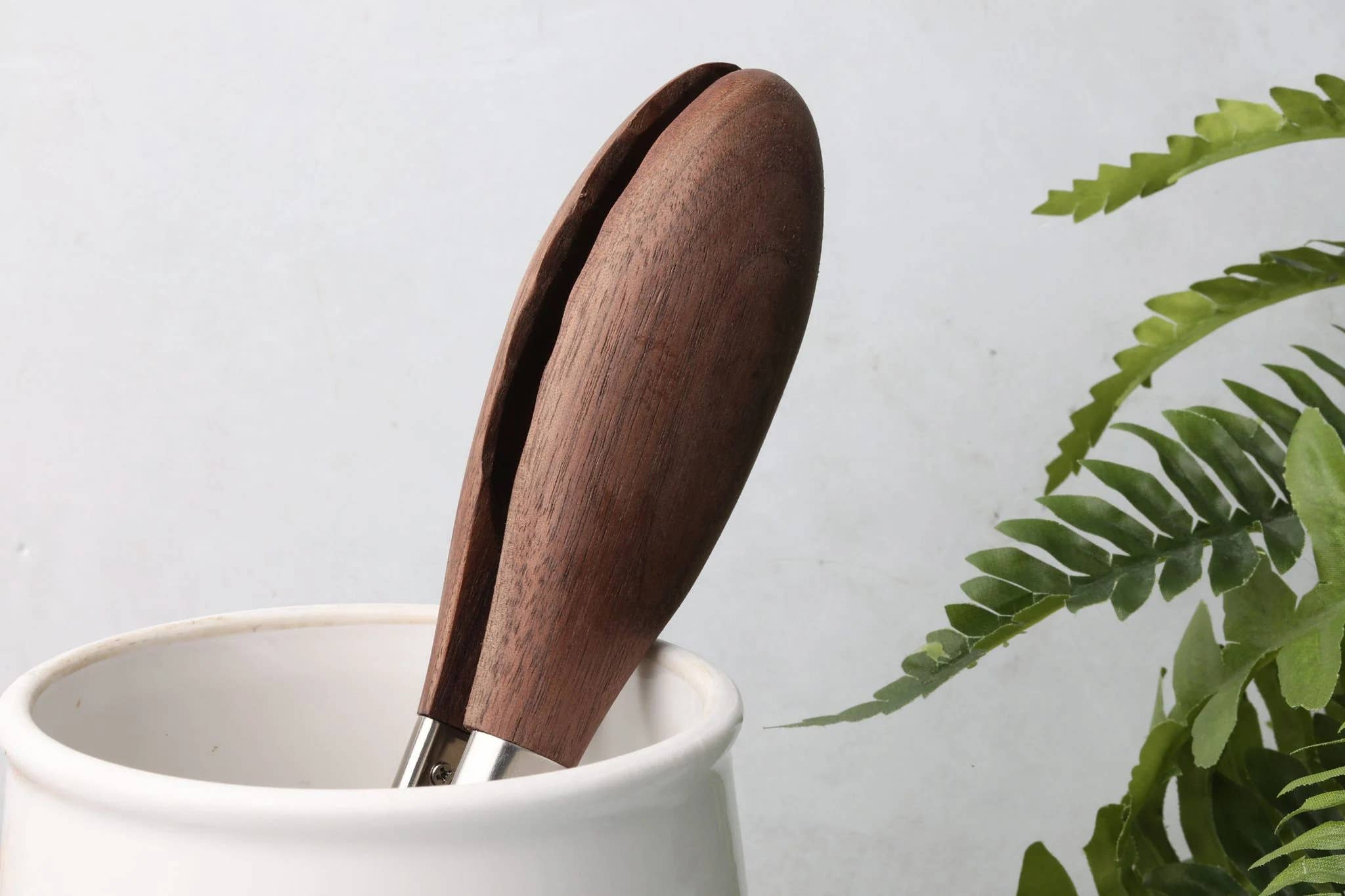 Walnut and Stainless Steel Tongs