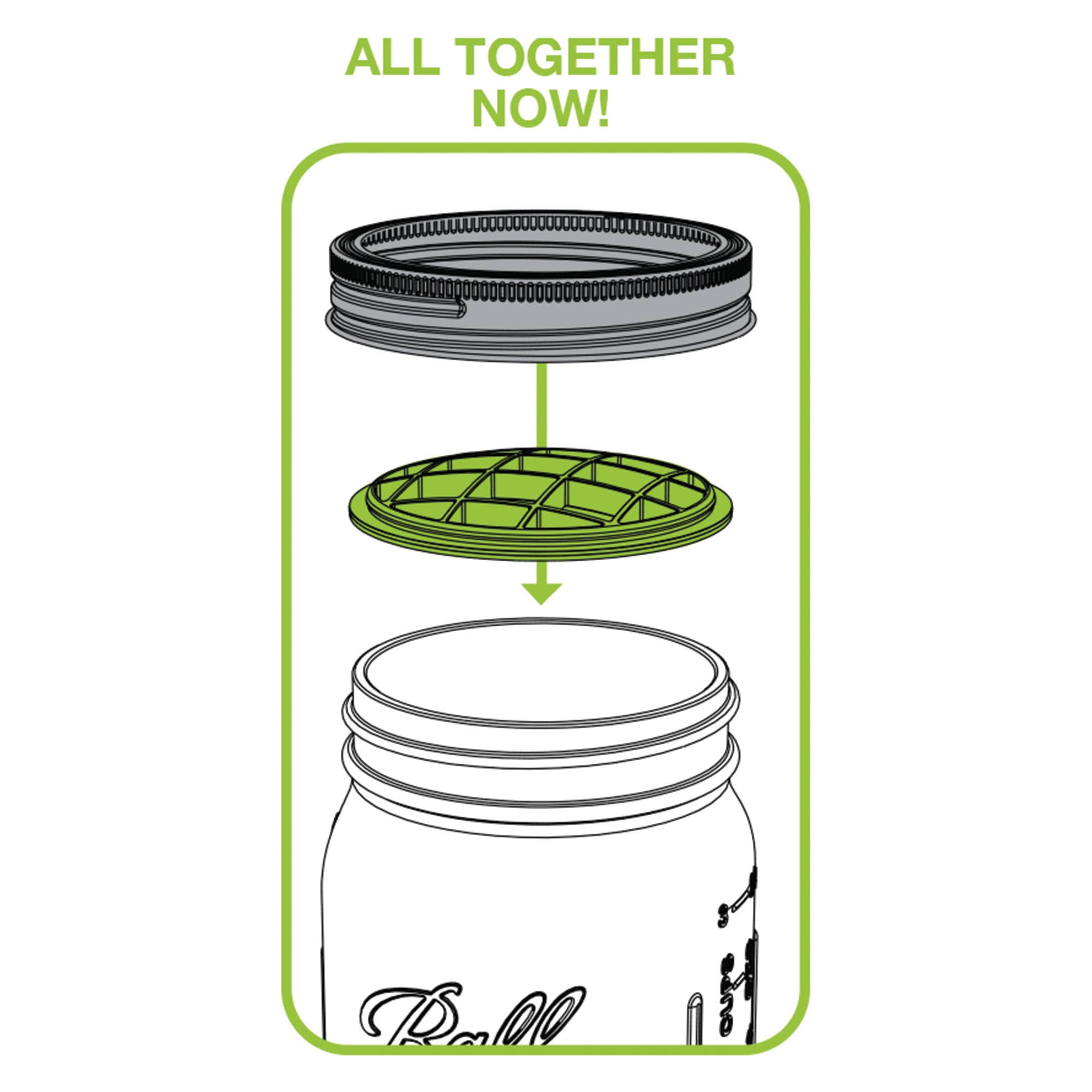 Jarware Flower Grid for Wide Mouth Mason Jar