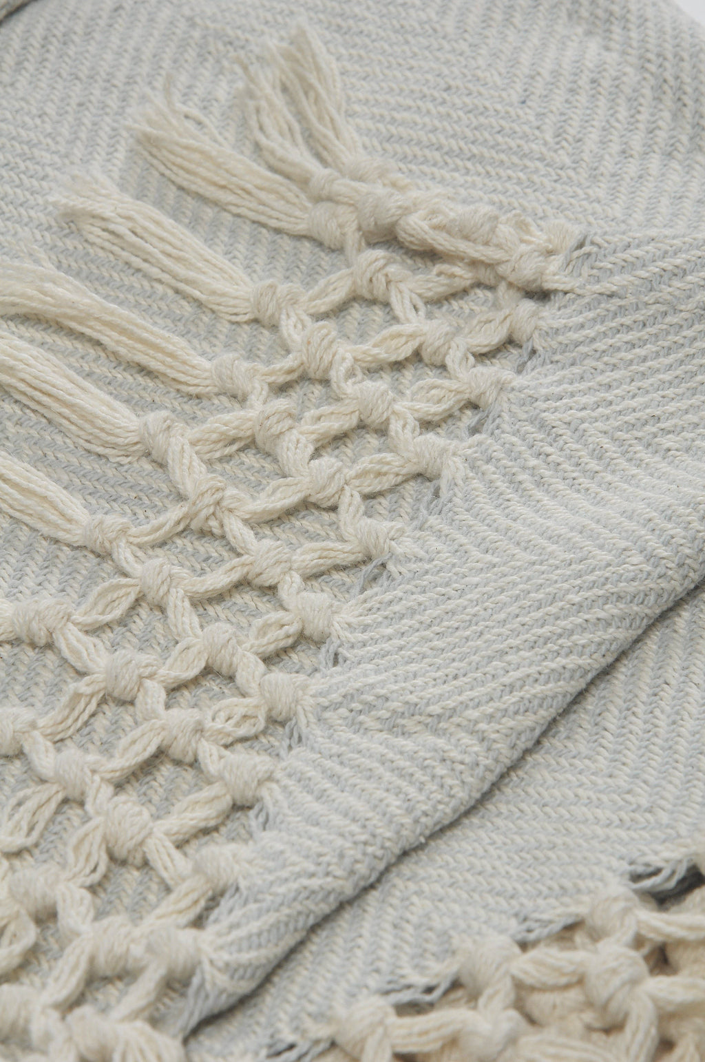 Slight Chevron Soft Gray Throw Blanket with Fringe