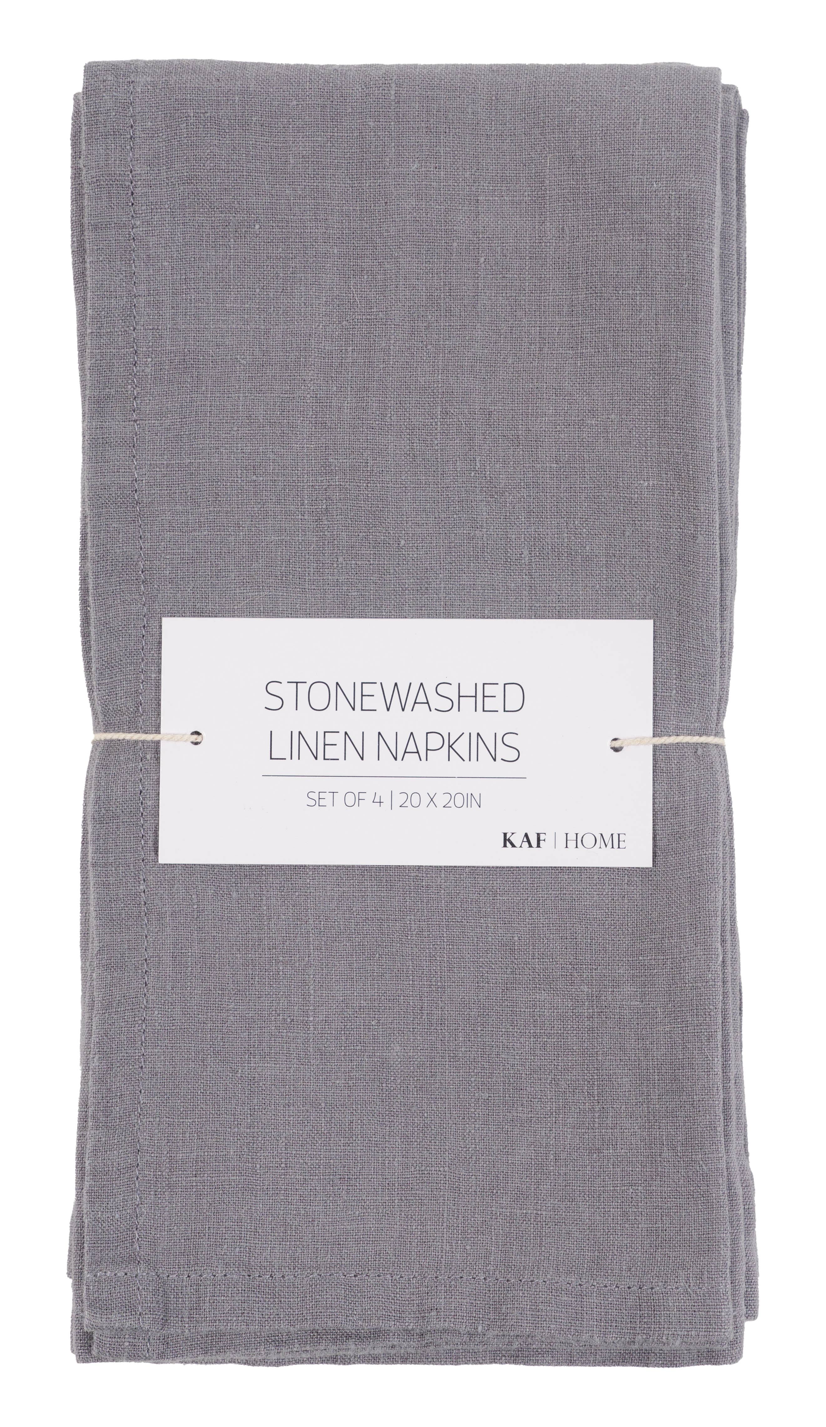 Verona 100% Stone Washed Linen Napkins-Set Of 4, 20" x 20"