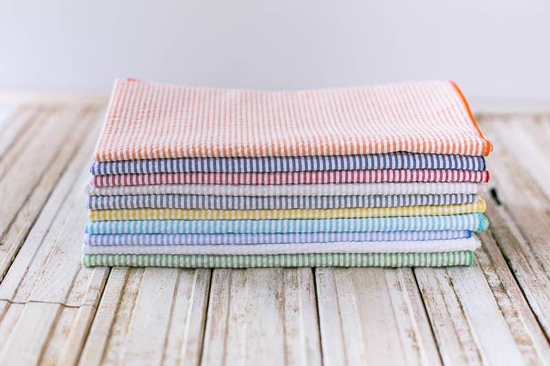 Seersucker Cloth Napkins,  set of 8
