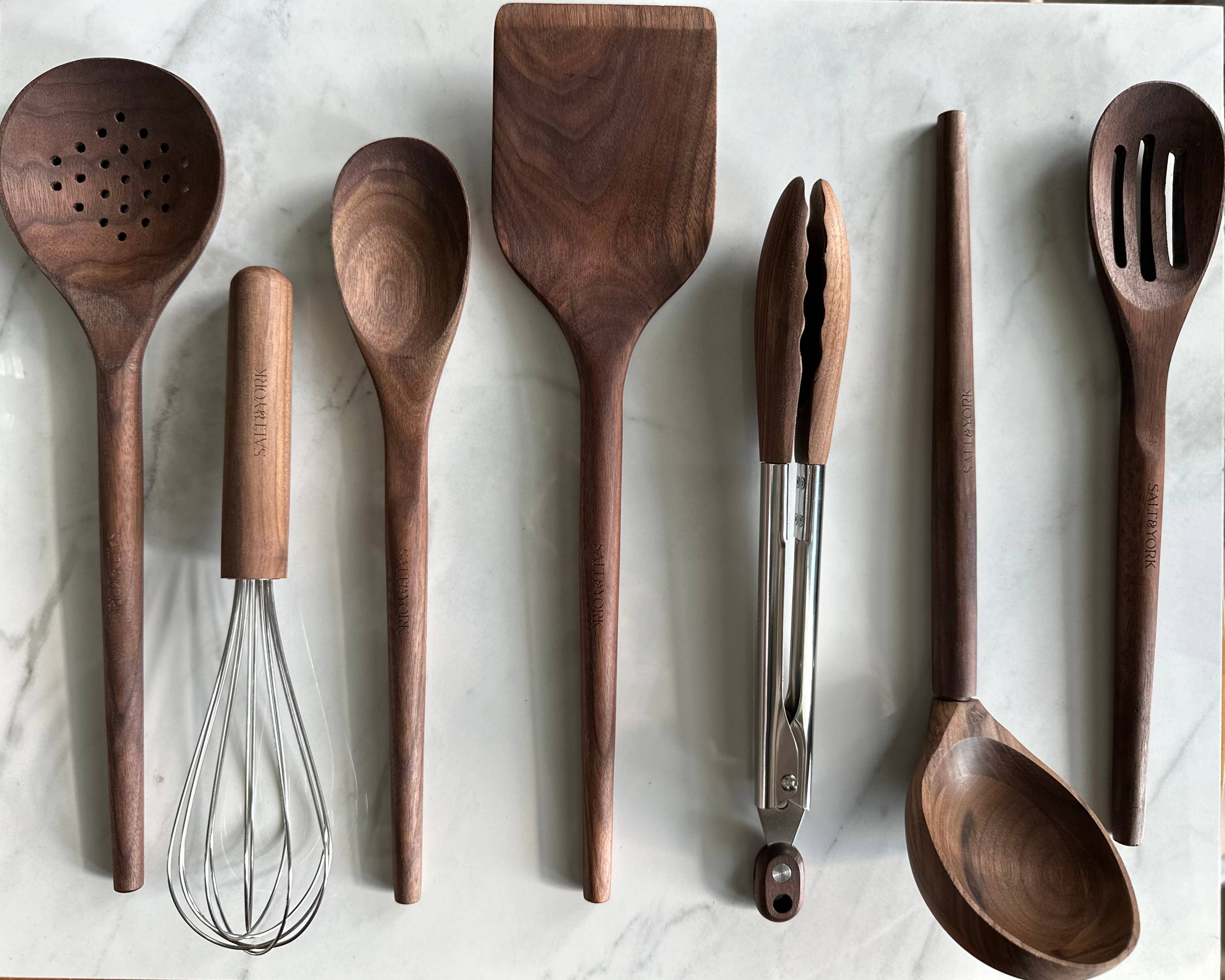 Walnut Wood Cooking Utensil Set – Nontoxic, Plastic free