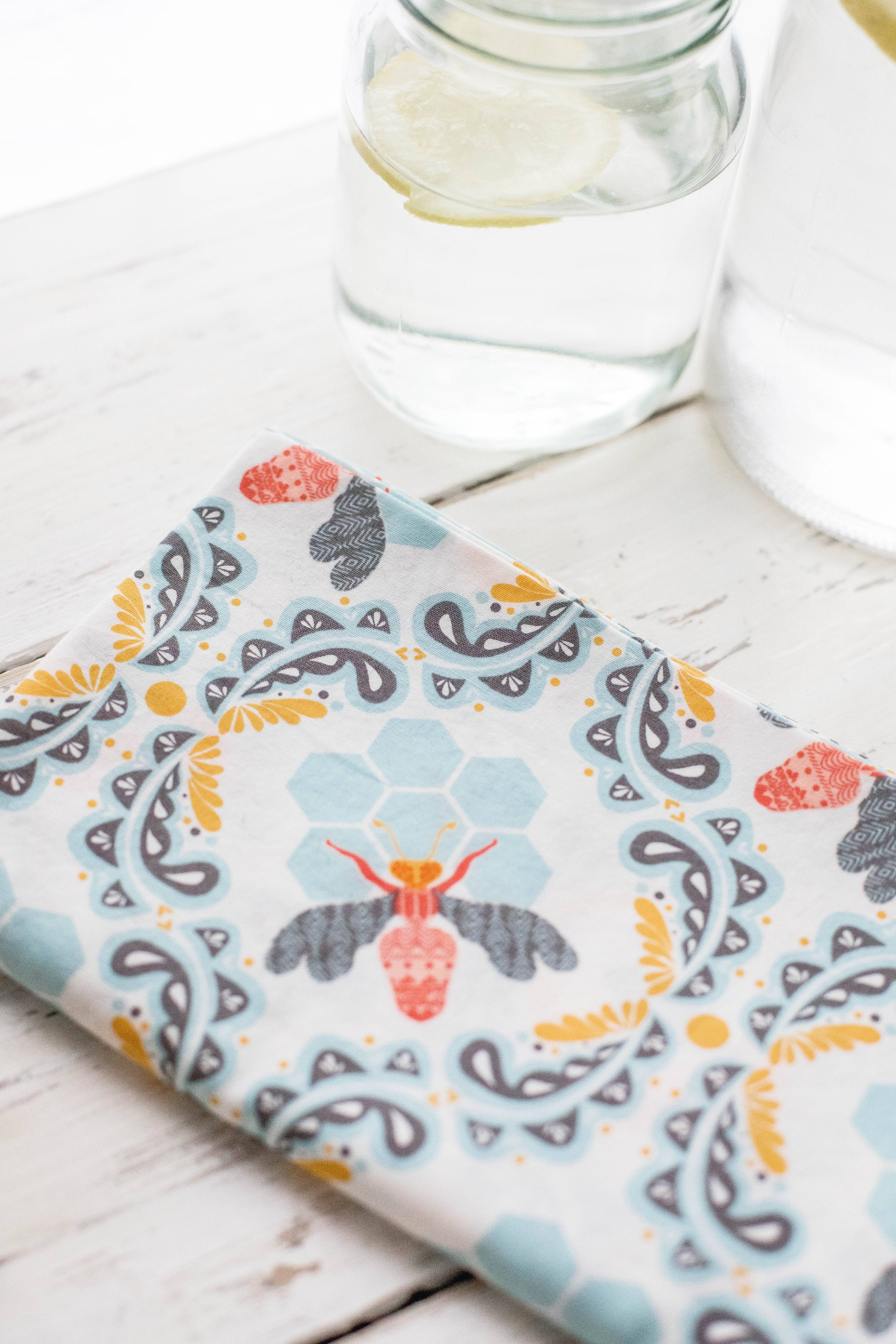 Honey Bee Cloth Napkins, set of four
