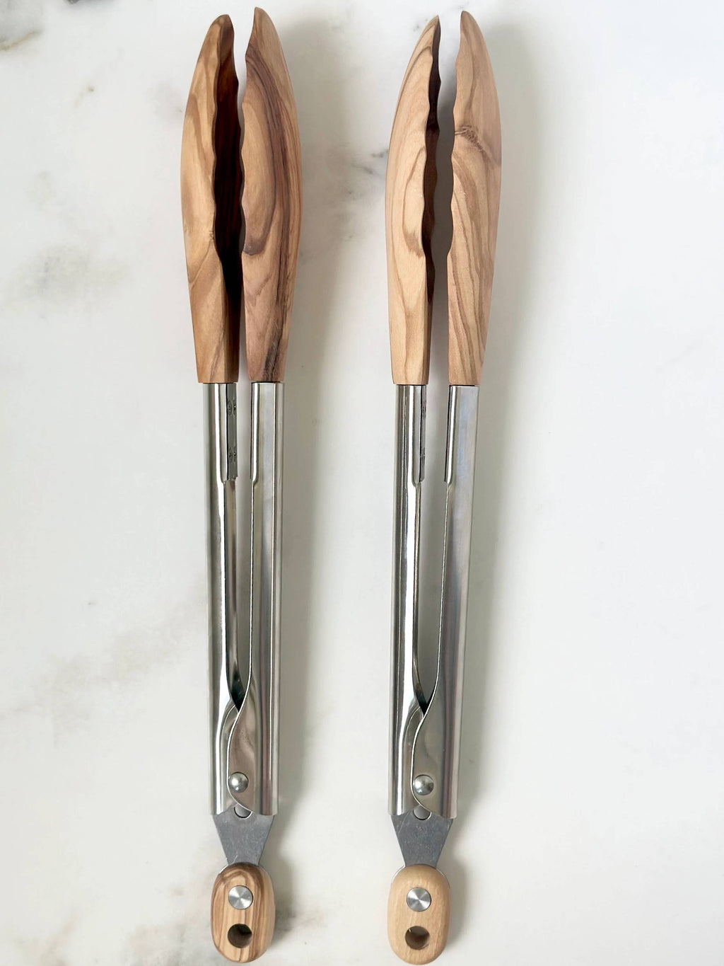 Walnut and Stainless Steel Tongs