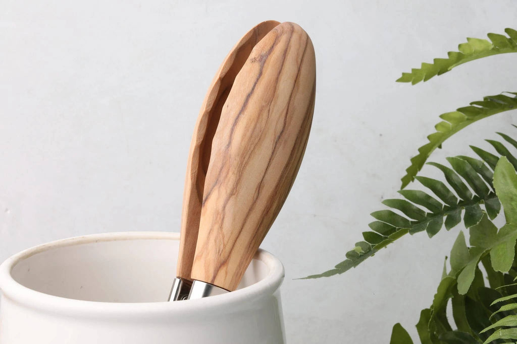 Walnut and Stainless Steel Tongs