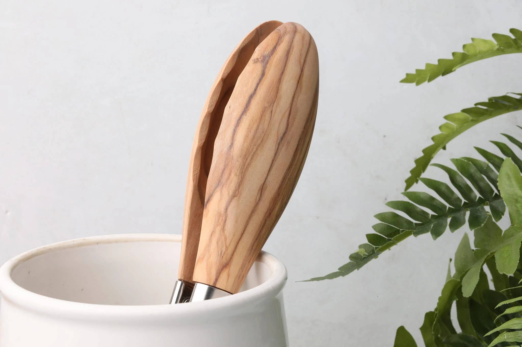 Walnut and Stainless Steel Tongs