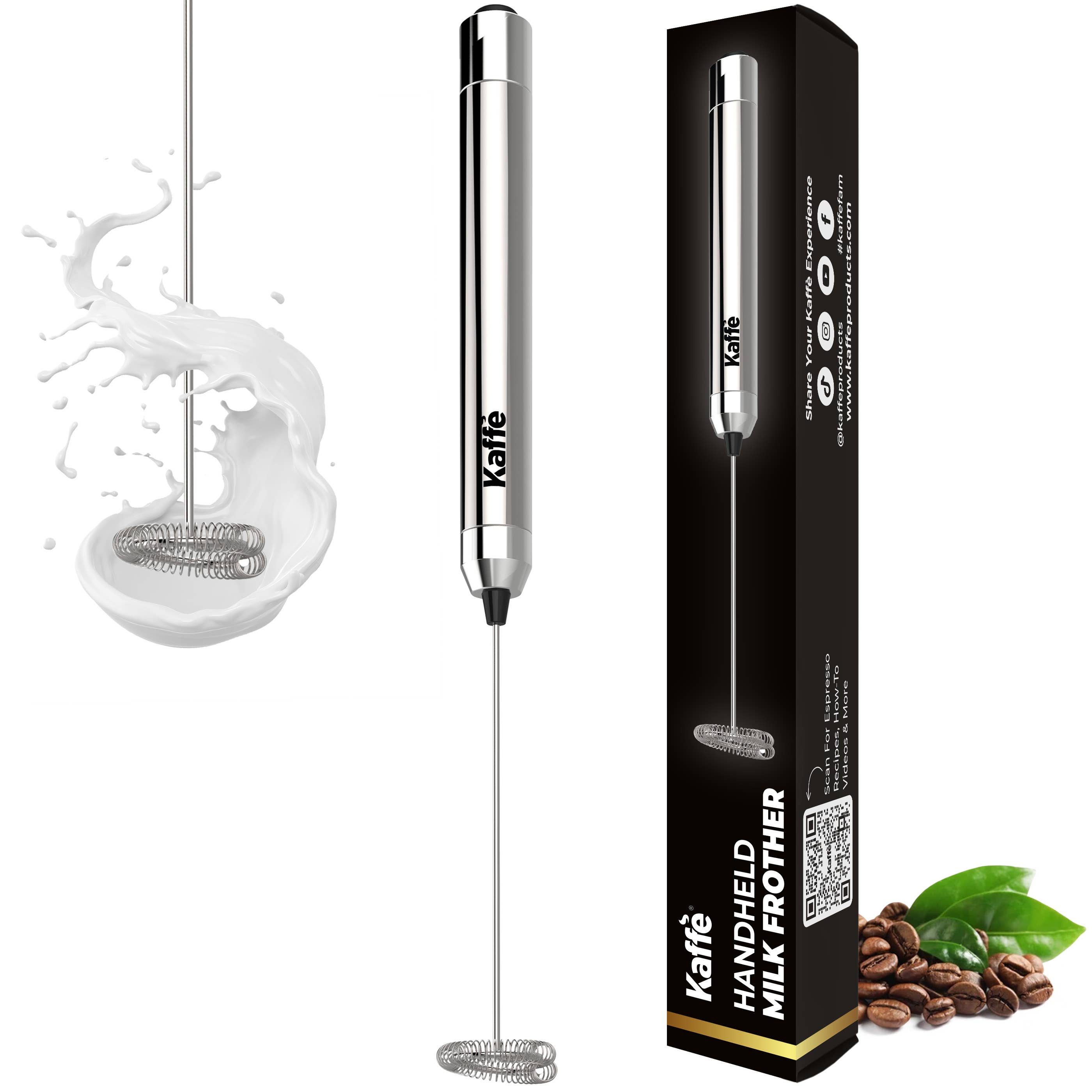 Kaffe Handheld Milk Frother Stainless Steel