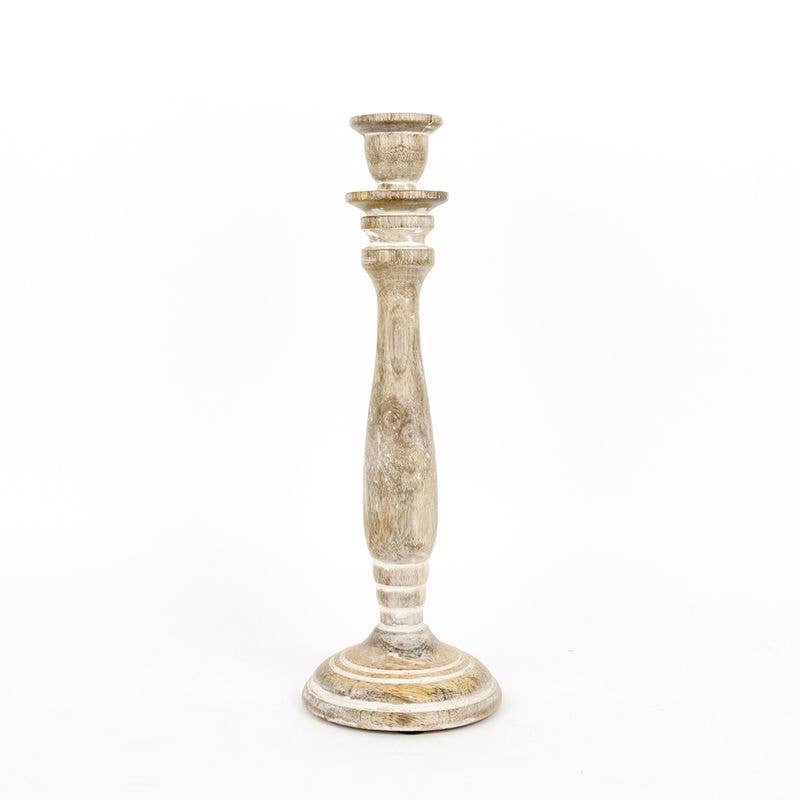 11 1/2” Mango wood candlestick