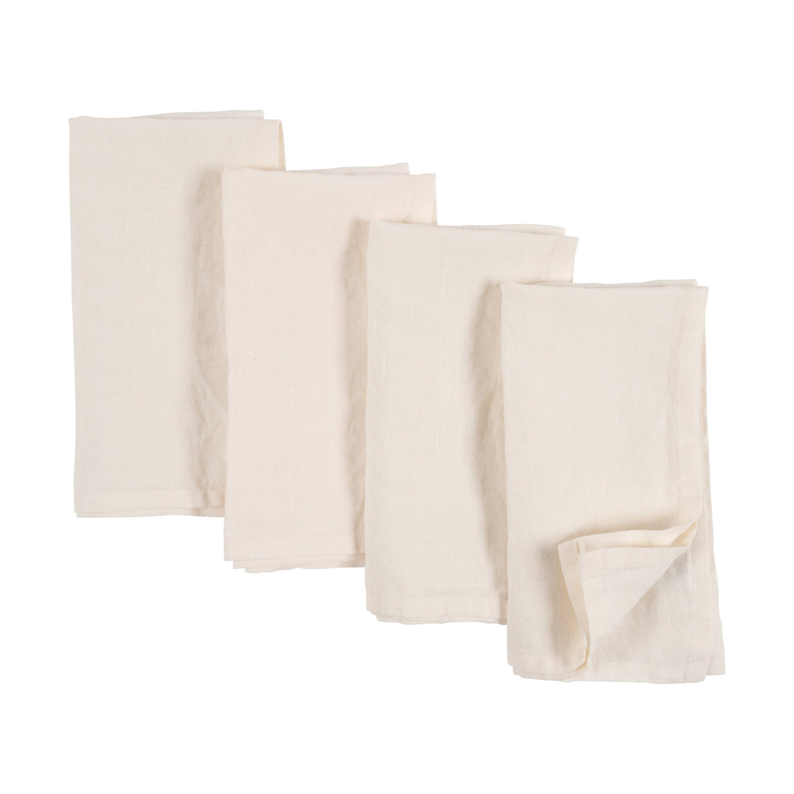 Verona 100% Stone Washed Linen Napkins-Set Of 4, 20" x 20"