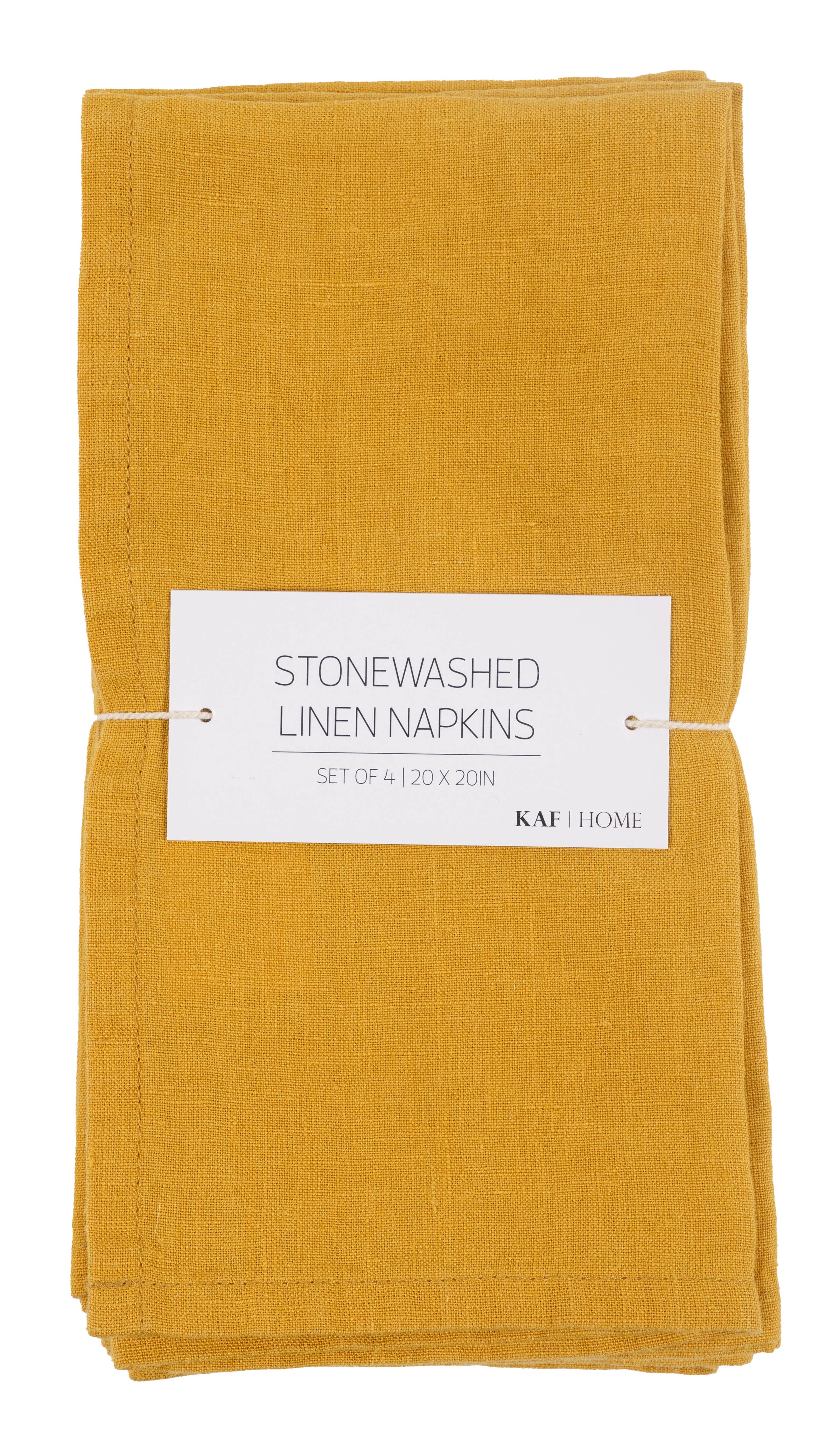 Verona 100% Stone Washed Linen Napkins-Set Of 4, 20" x 20"