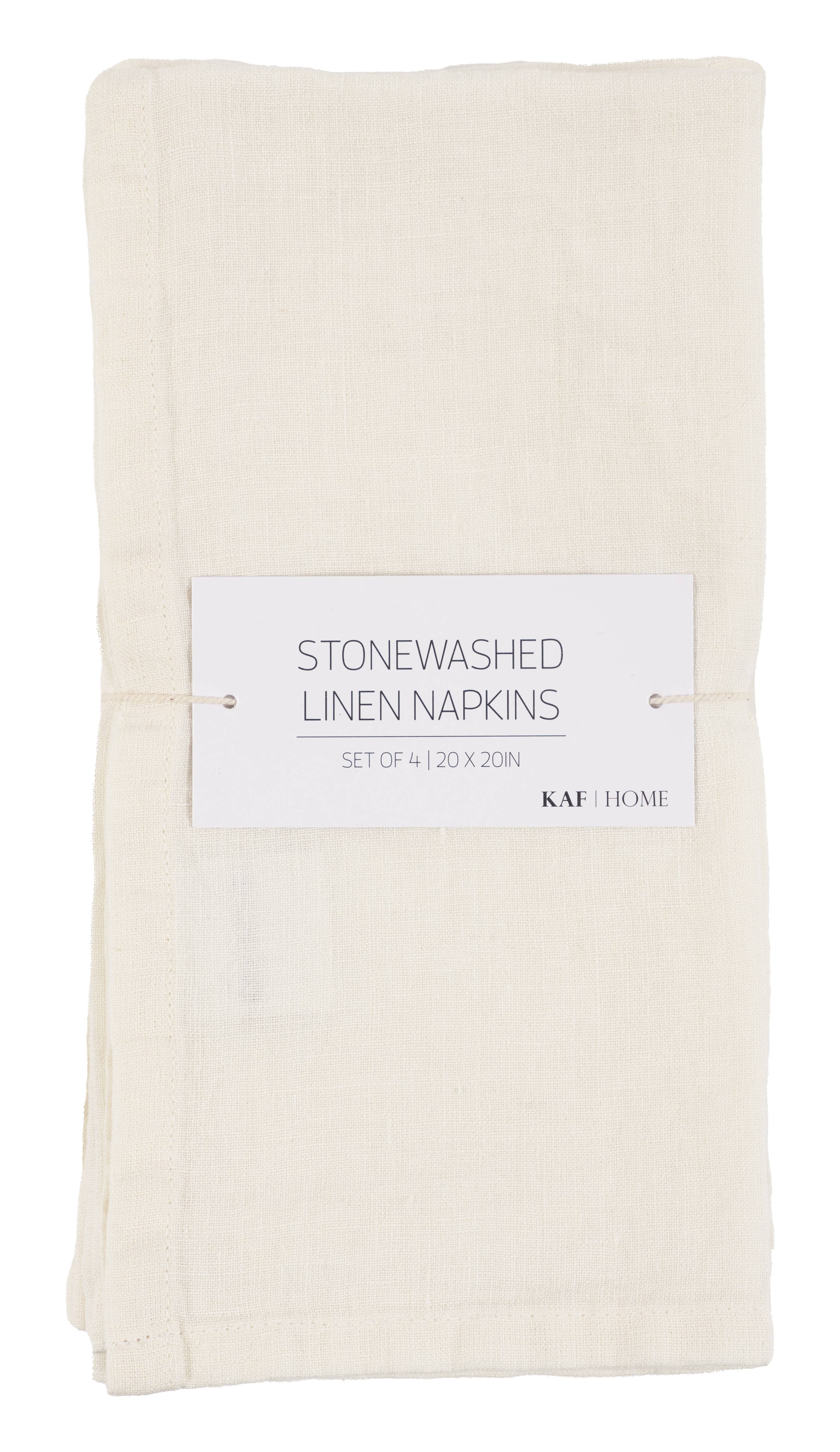 Verona 100% Stone Washed Linen Napkins-Set Of 4, 20" x 20"