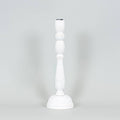 14 1/2 inch painted white wooden candlestick