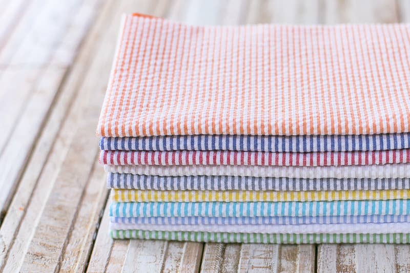 Seersucker Cloth Napkins,  set of 8