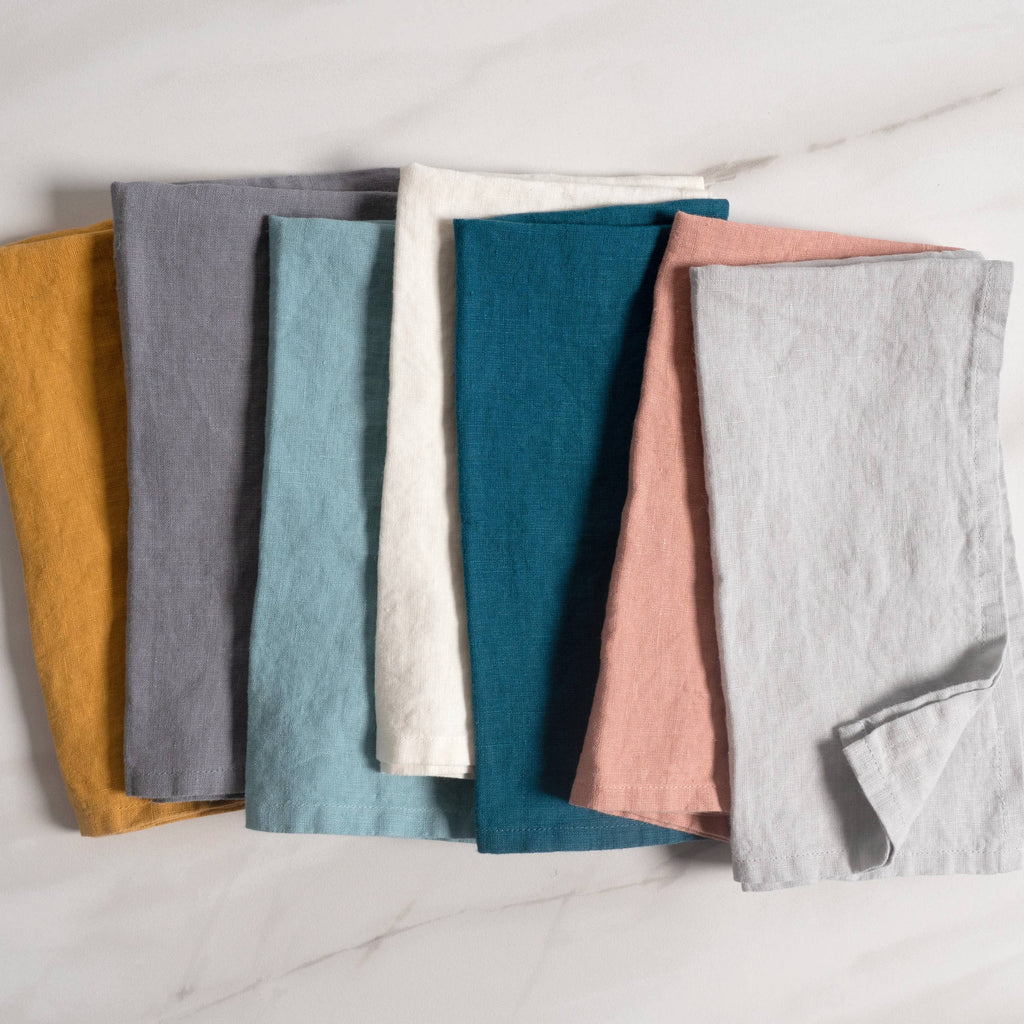 Verona 100% Stone Washed Linen Napkins-Set Of 4, 20" x 20"