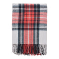 Classic Plaid Pattern Tassel Trim 50x60 Inch Throw Blanket