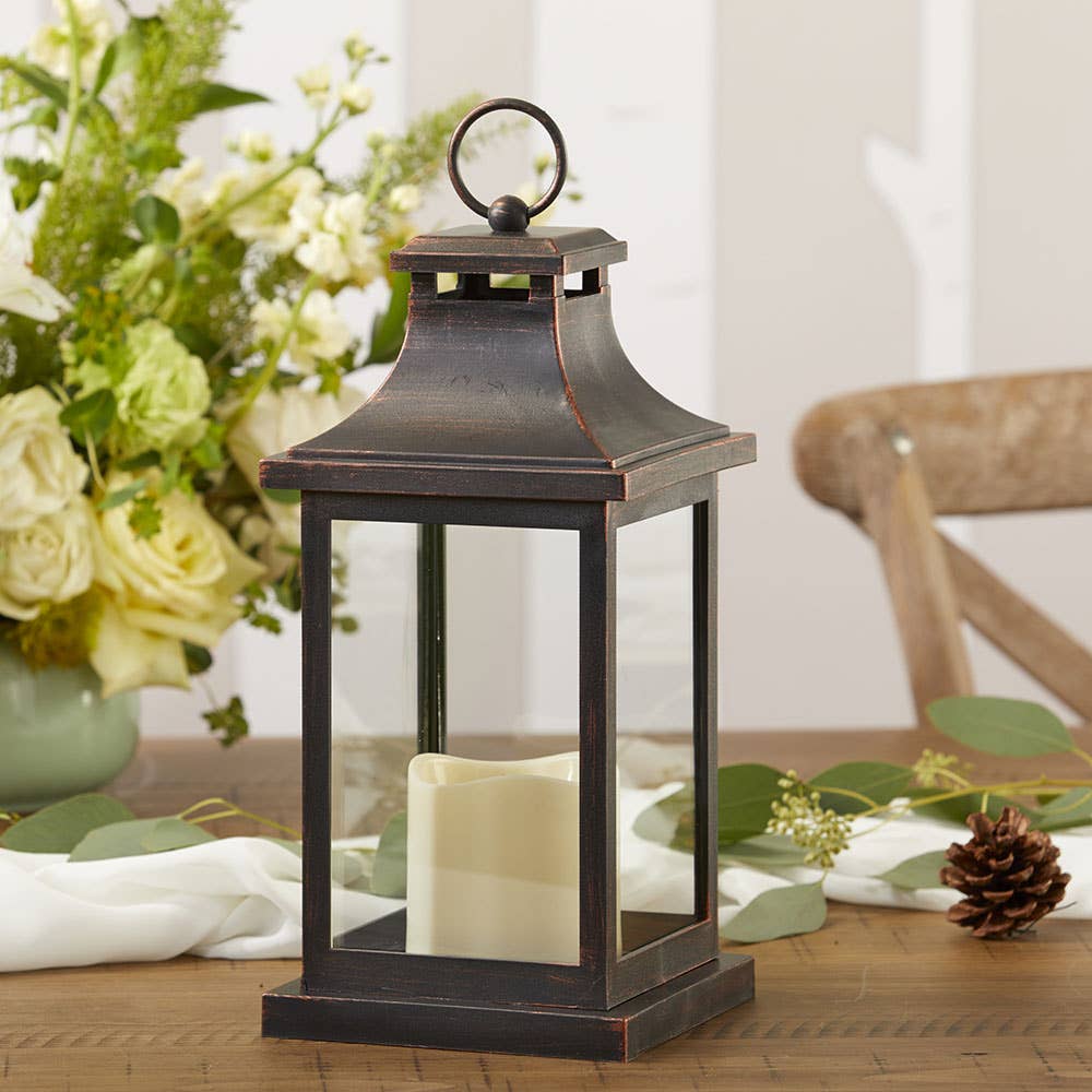 LED Vintage Decorative Copper Lantern - Hampton