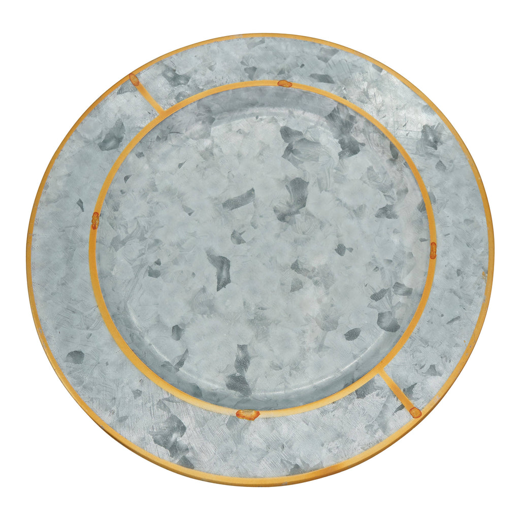 Gold Rim Galvanized Charger
