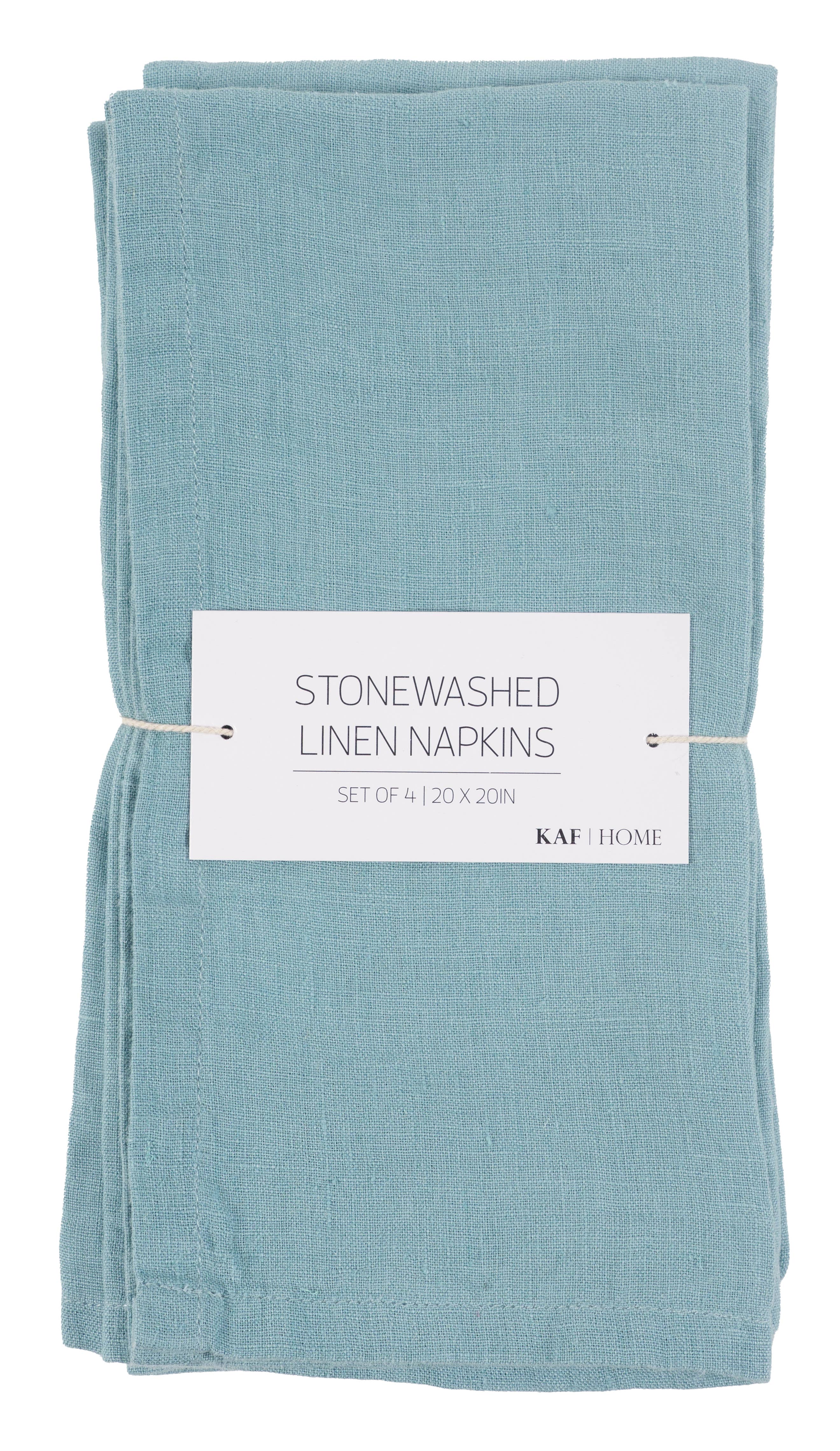 Verona 100% Stone Washed Linen Napkins-Set Of 4, 20" x 20"