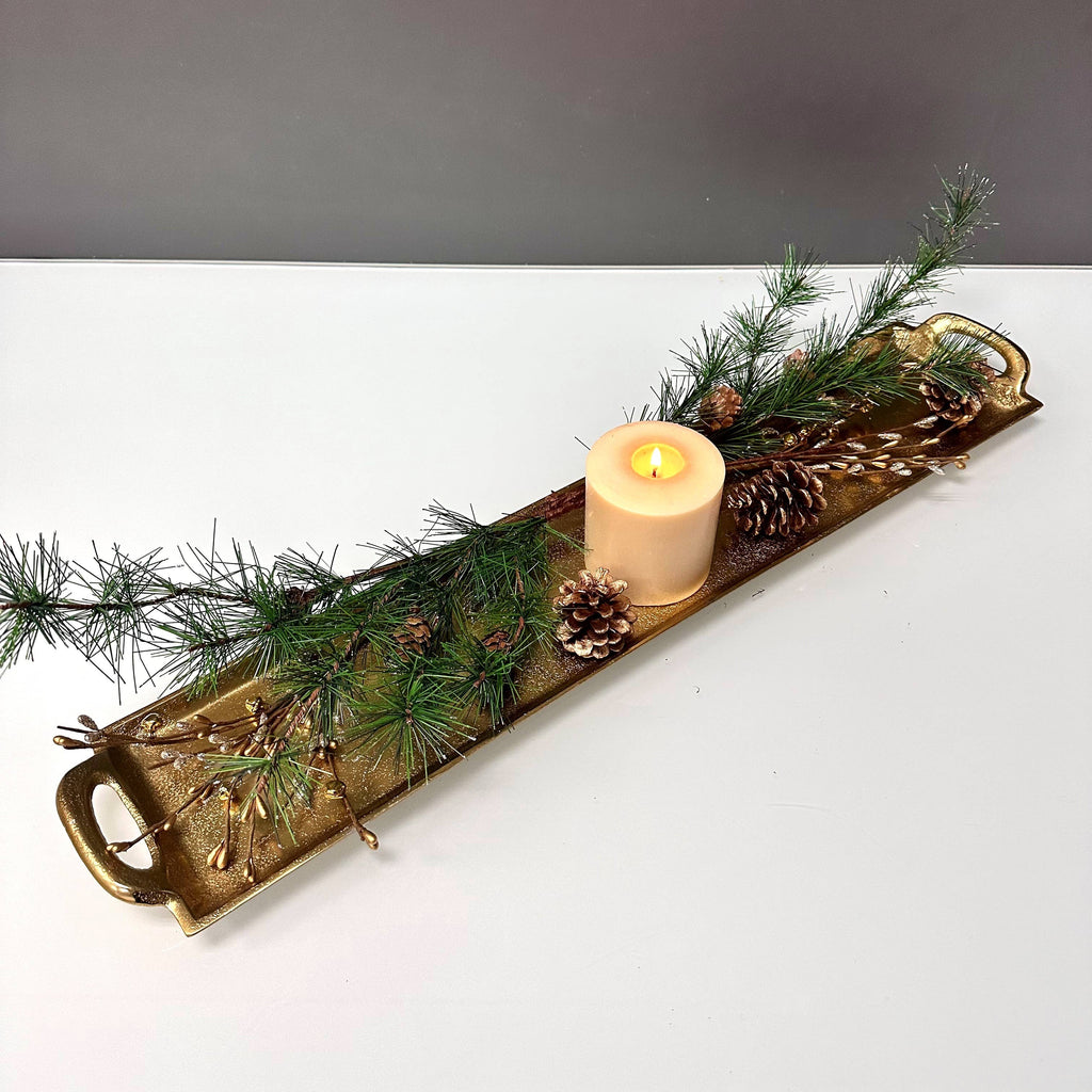 Gold Textured Tray with Handles