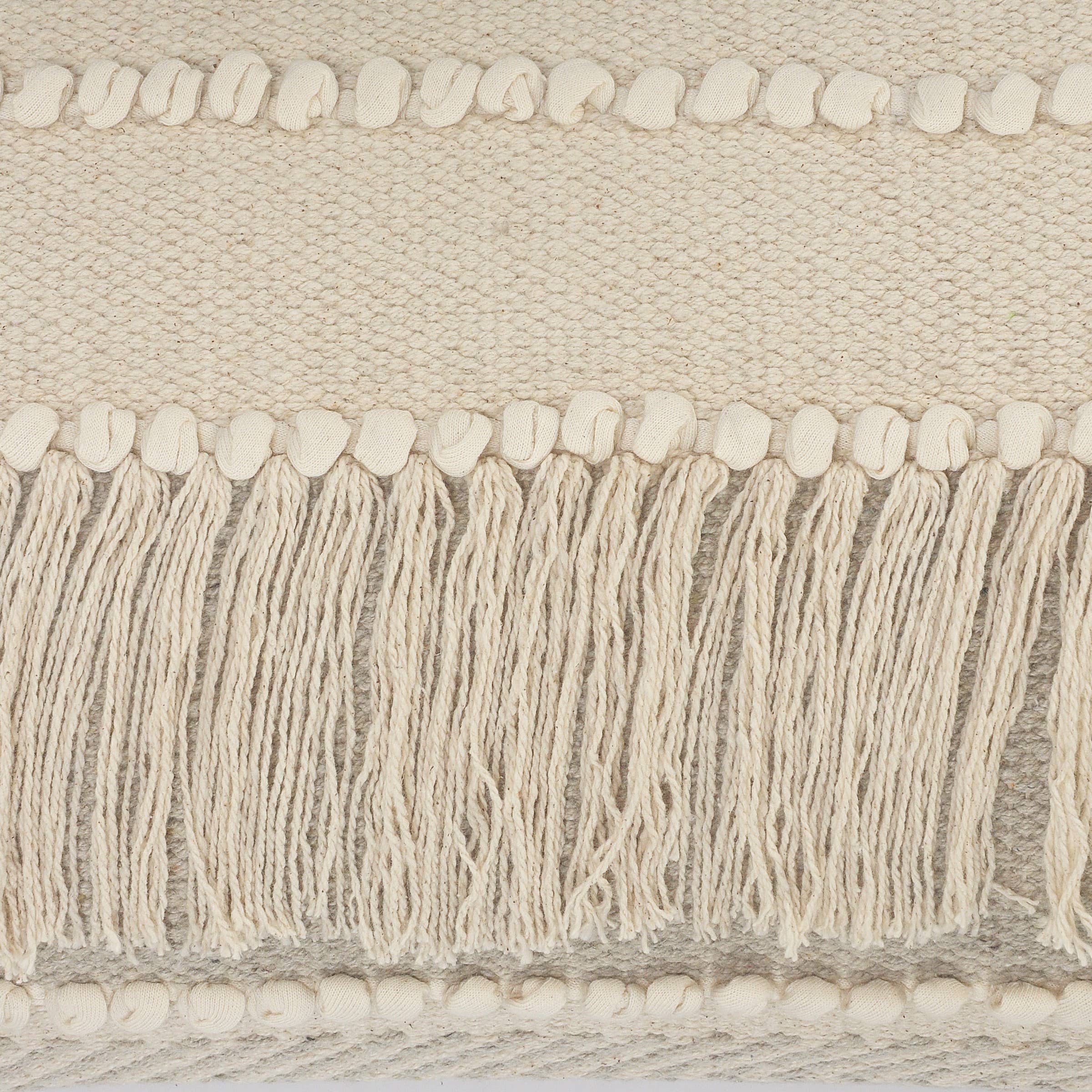 Willy Over Tufted Farmhouse Throw Pillow, Beige/Natural