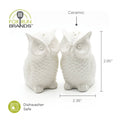 Fox Run Mini Ceramic Owl Salt and Pepper Shakers, Set of 2