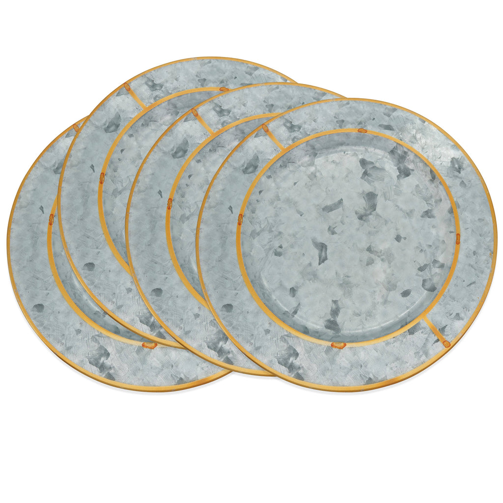 Gold Rim Galvanized Charger