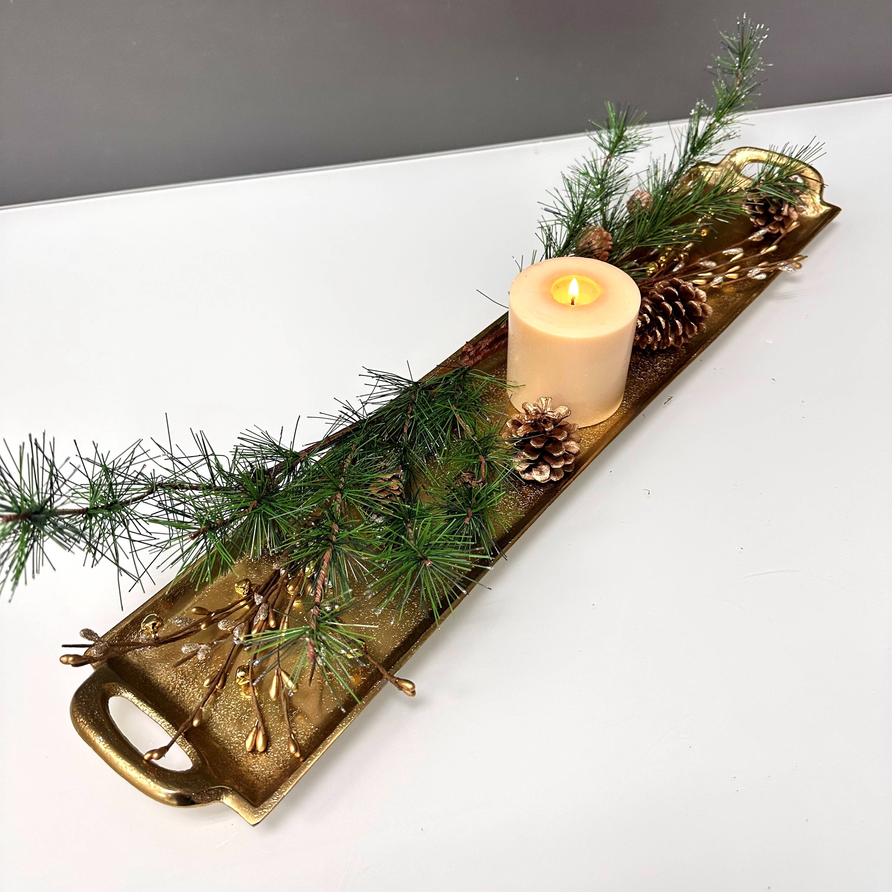 Gold Textured Tray with Handles