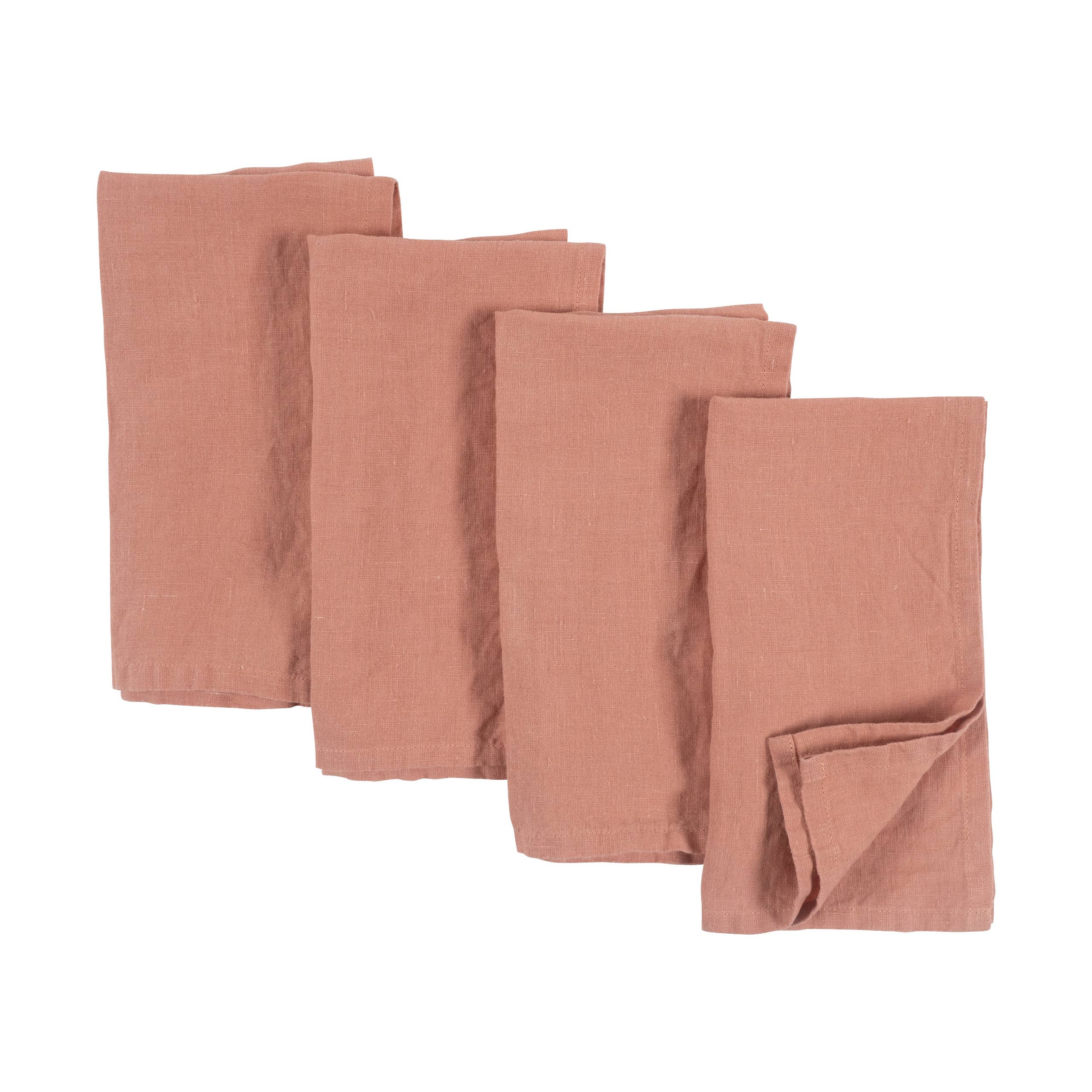 Verona 100% Stone Washed Linen Napkins-Set Of 4, 20" x 20"