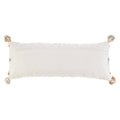 Boho-Chic Diamond Jute and Cotton Throw Pillow