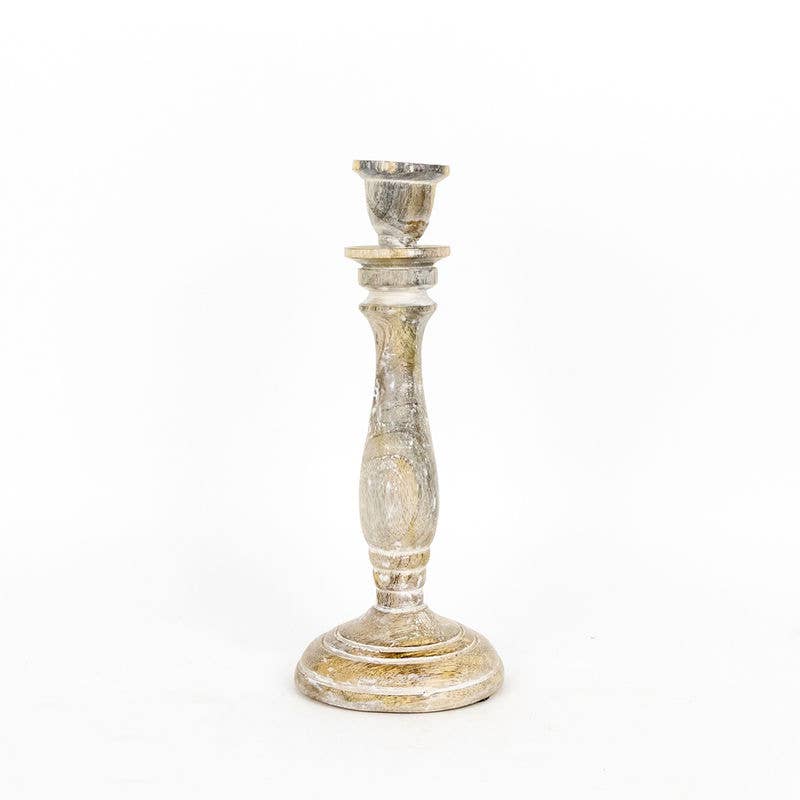 10” Mango wood candlestick
