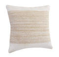Ivory and Jute Striped and Bordered Throw Pillow