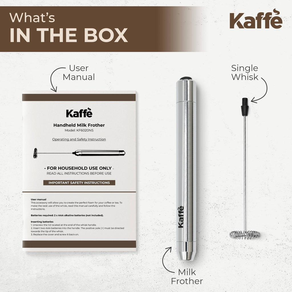 Kaffe Handheld Milk Frother Stainless Steel