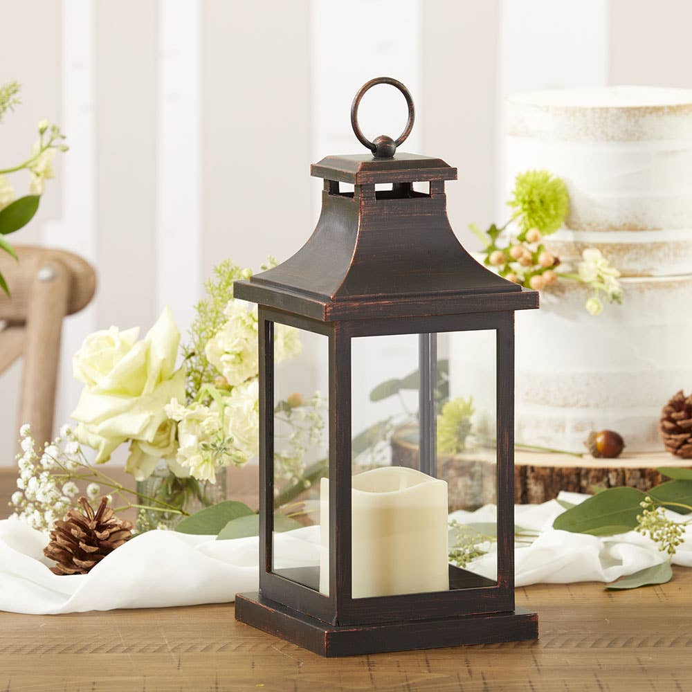 LED Vintage Decorative Copper Lantern - Hampton