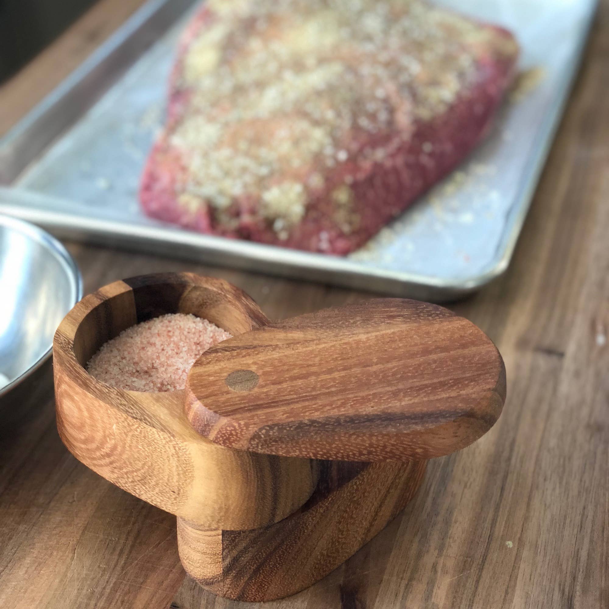 Ironwood Appalachian Salt Cellar, Acacia, 4" x 4" x 2.5"