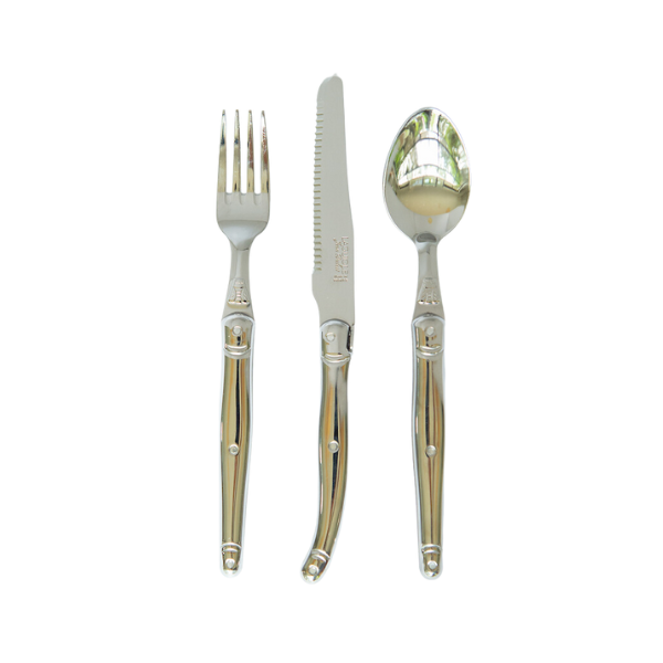Jean Dubost 18 Pc Flatware Set Stainless Steel handles