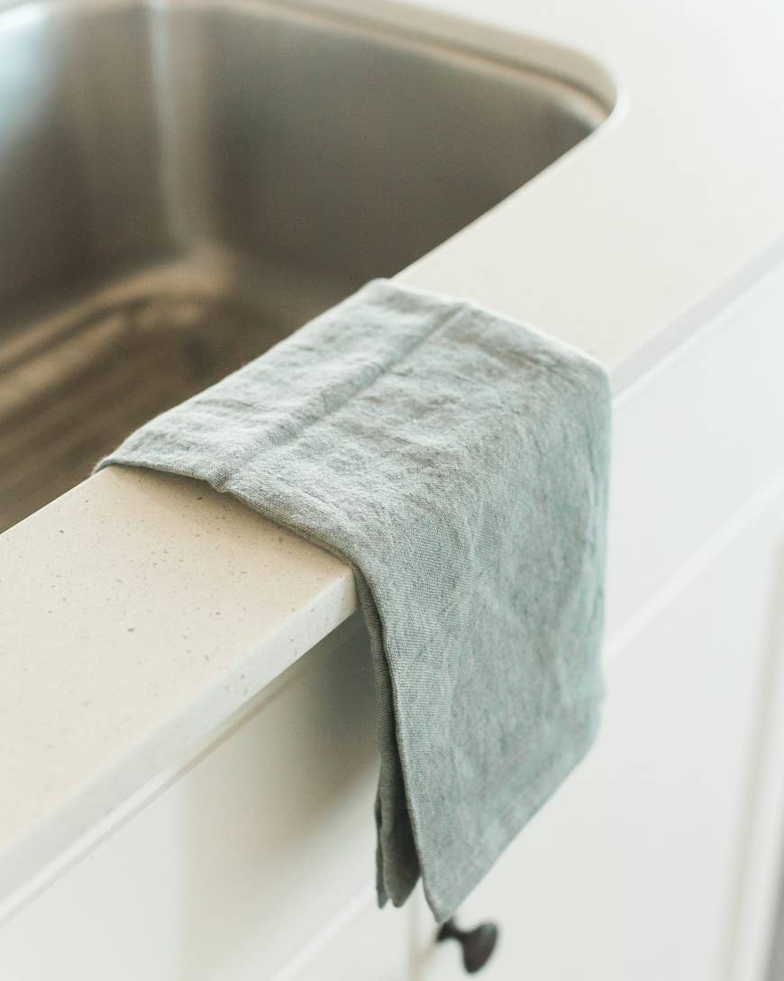 Stone Washed Linen Tea Towel