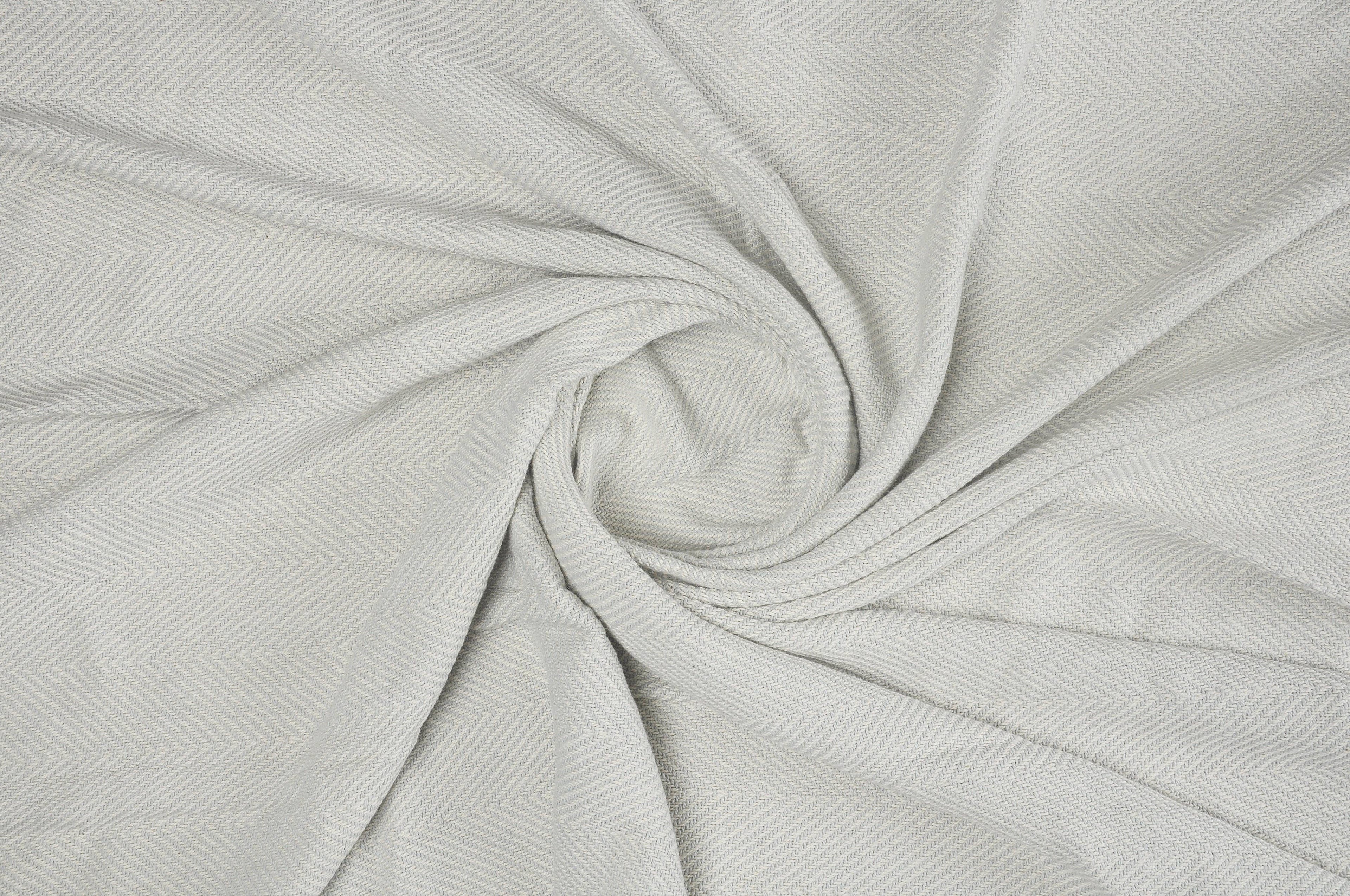 Slight Chevron Soft Gray Throw Blanket with Fringe