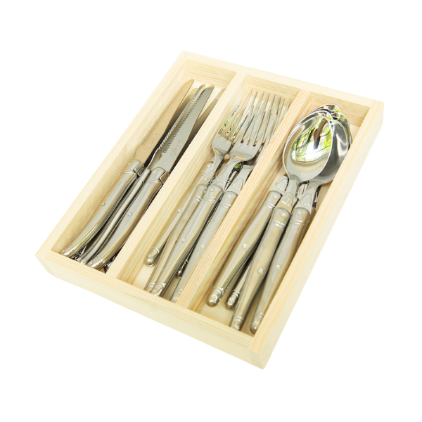 Jean Dubost 18 Pc Flatware Set Stainless Steel handles