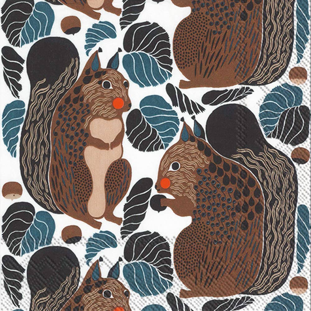 Paper Cocktail Napkin 20 Ct Kurre Black Brown Marimekko Fall