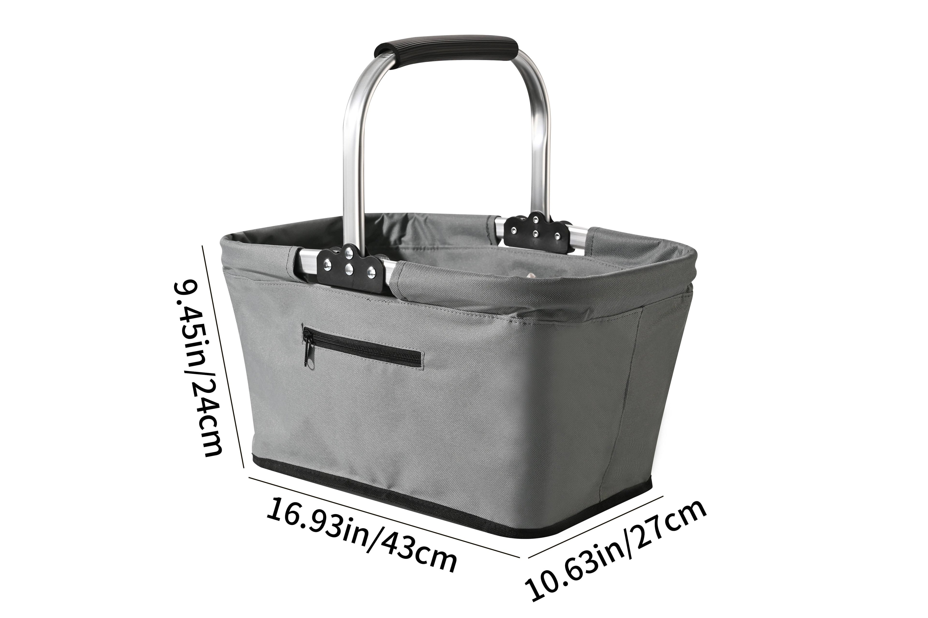 Fox Run Collapsible Shopping Basket, 17" x 10" x 9"