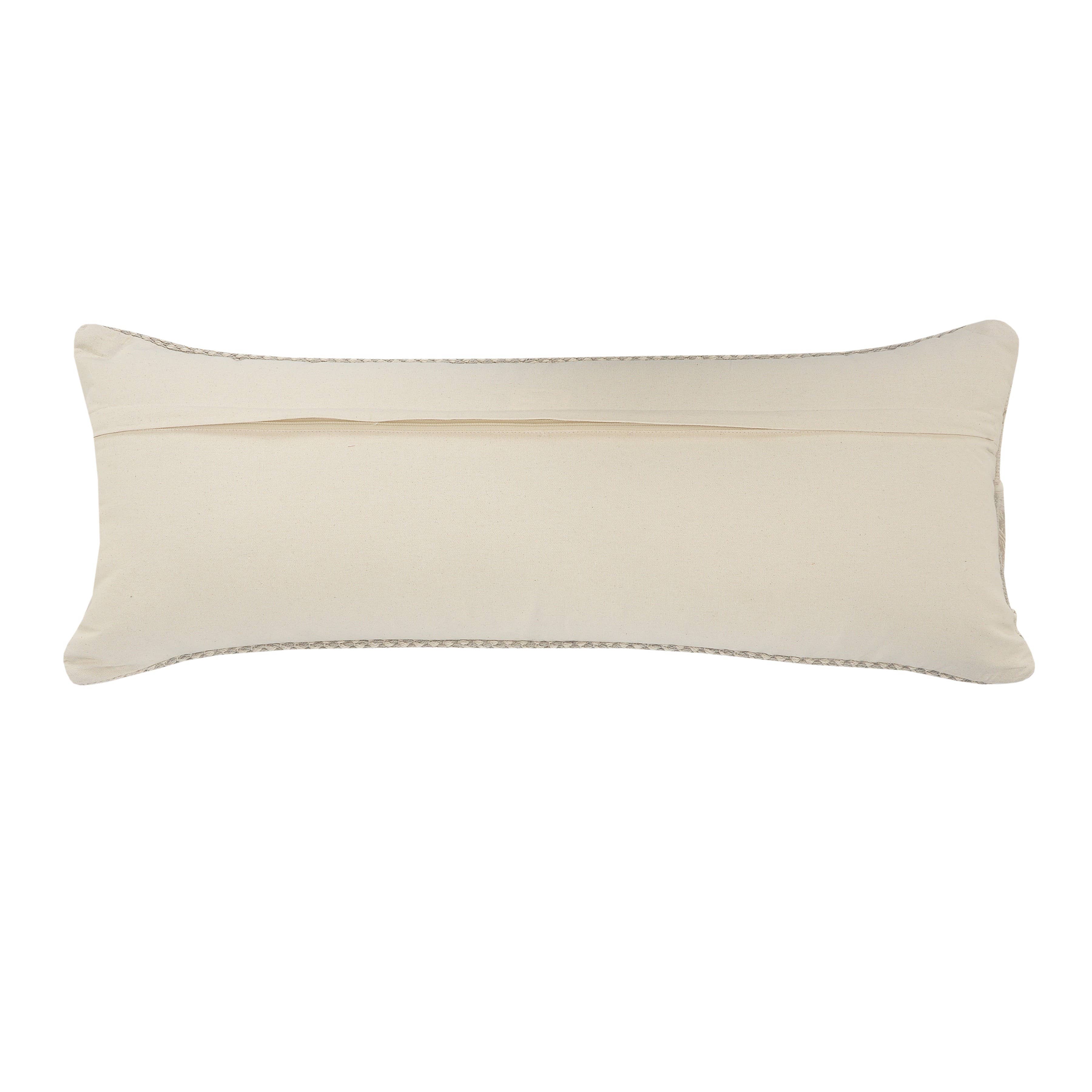 Willy Over Tufted Farmhouse Throw Pillow, Beige/Natural